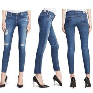 AG Legging Ankle Super Skinny Ankle Jeans Distressed Blue‎ Southgate Size 30